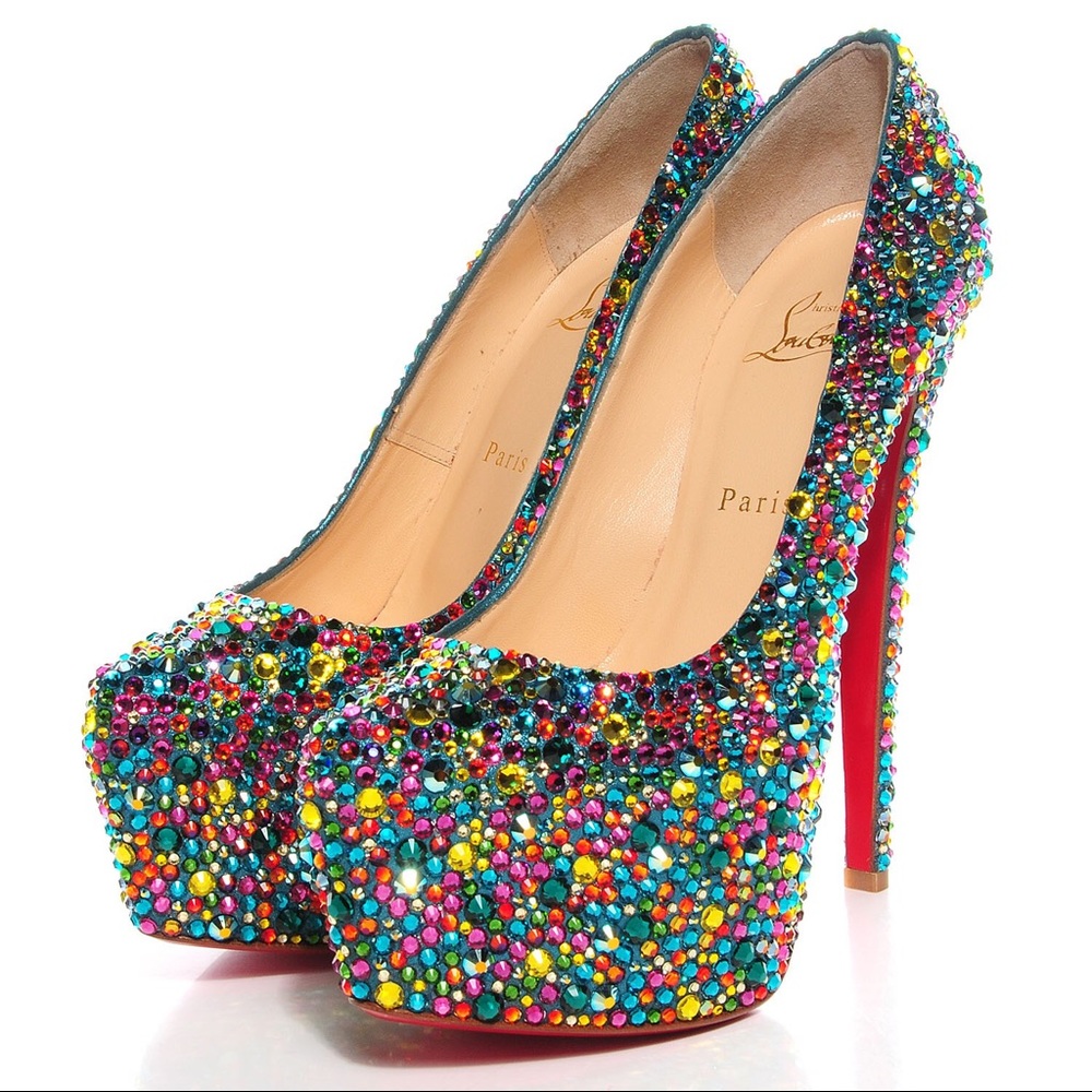 Christian Louboutin multi color strass!